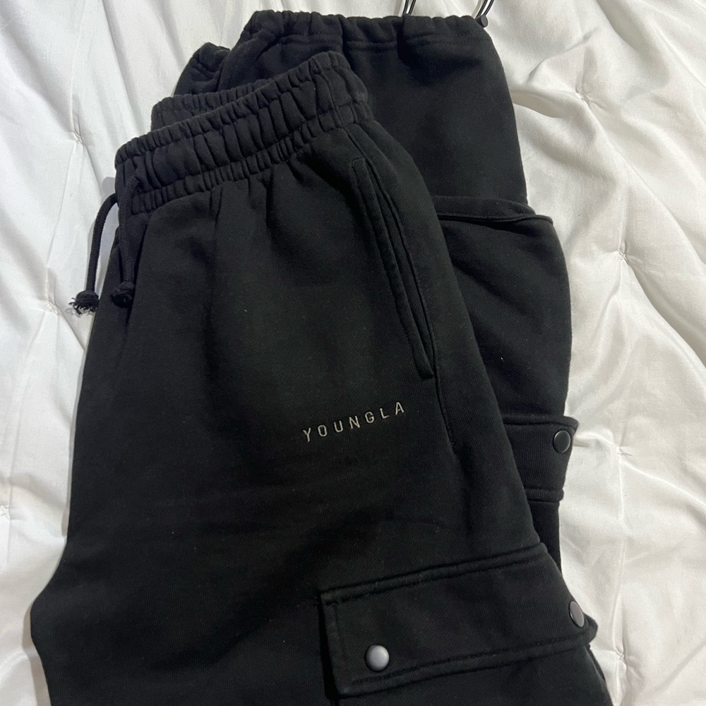 YoungLA Charcoal Cargo Joggers